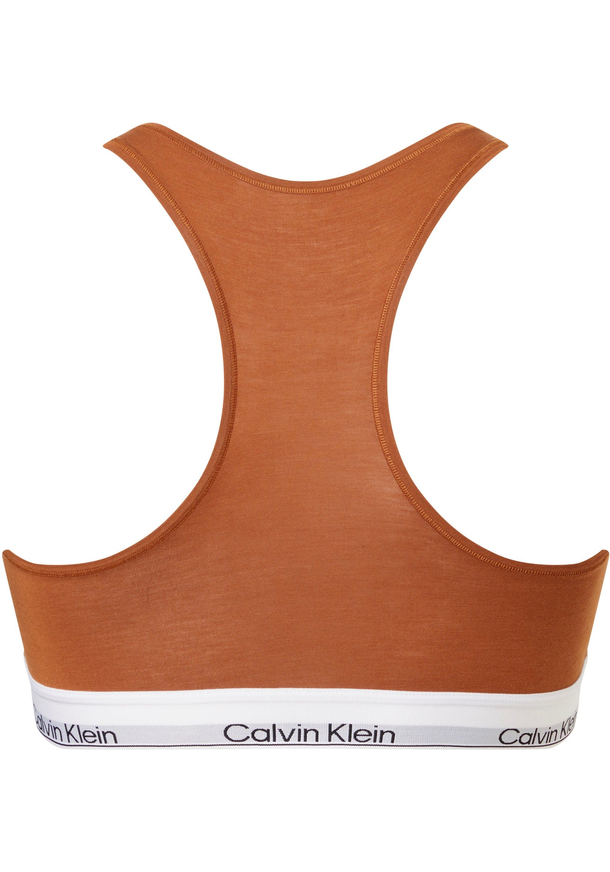 Calvin Klein Underwear Logodruck Bralette auf mit dem braun Elastik-Unterbrustband