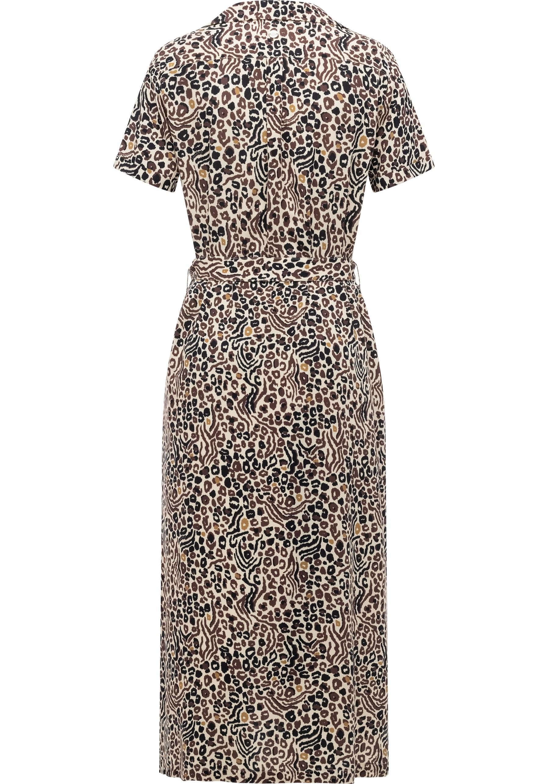 Ragwear Sommerkleid Sawira Long Print Gemustertes Midikleid mit Knopfleiste