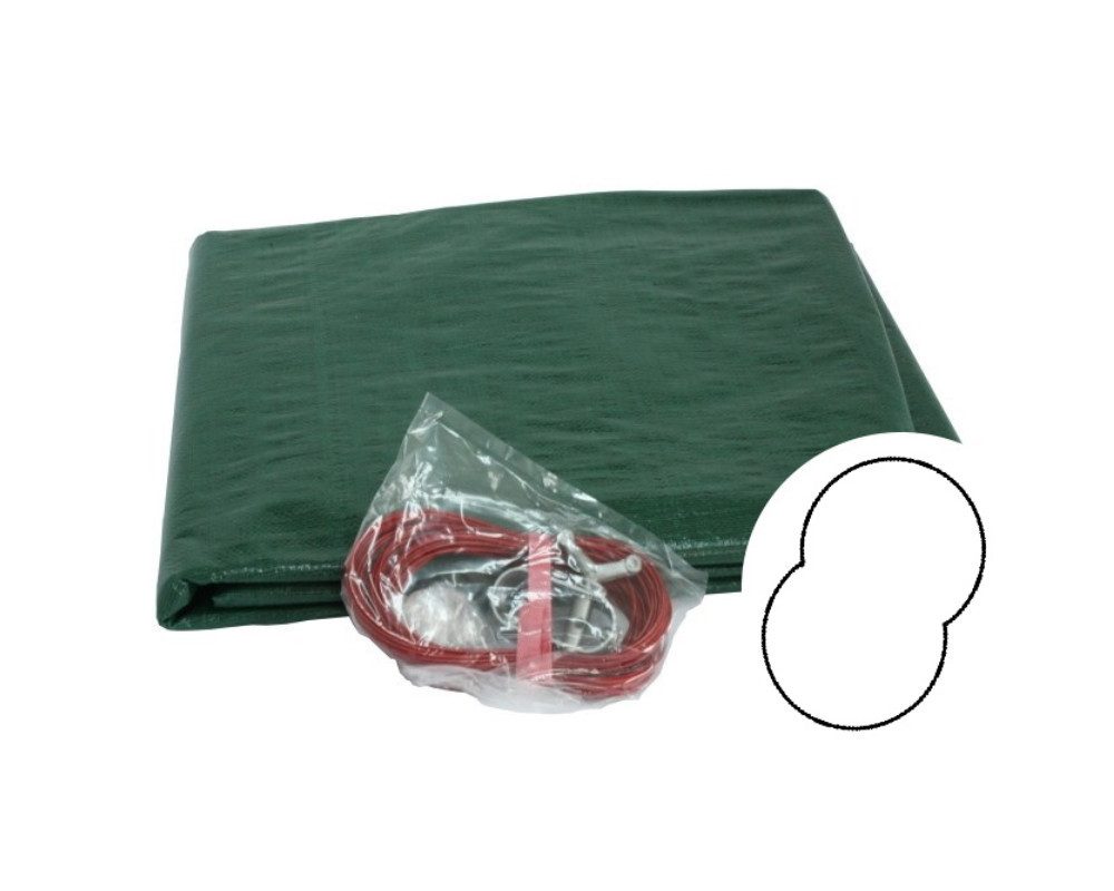 Trendpool Pool-Abdeckplane Winterabdeckplane Achtformbecken aus PEB mit Spannschloss &Spannschnur