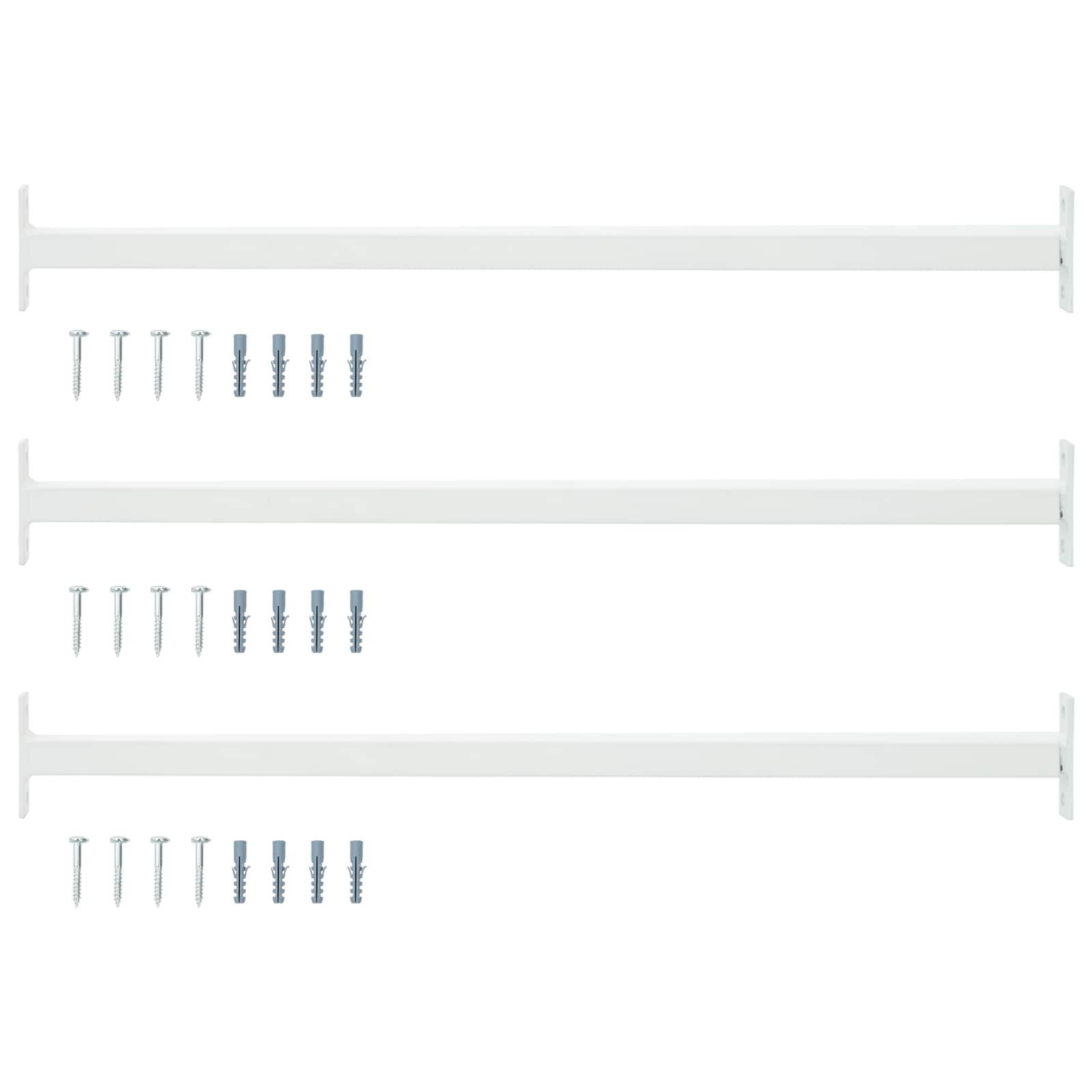 vidaXL Fenster Verstellbarer Fenster-Sicherheitsbalken 3 pcs Weiß Stahl, (3 St)