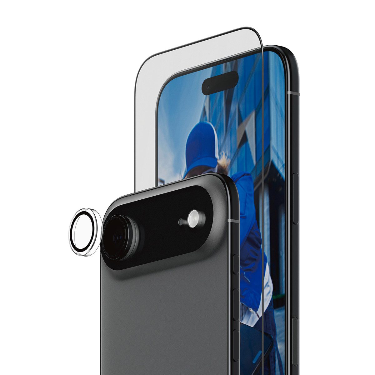 CARE by PanzerGlass Displayschutzglas 2-in-1 Protection Essentials Bundle für Apple iPhone Air, Displayschutzfolie, Schutzfolie, Bildschirmschutz, kratz- & stoßfest