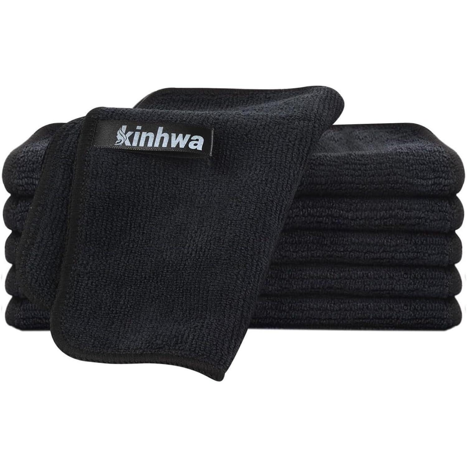 LuxusKollektion Mikrofasertücher Putzlappen Spüllappen Schwarz 20 x 20 cm 6pack Mikrofasertuch