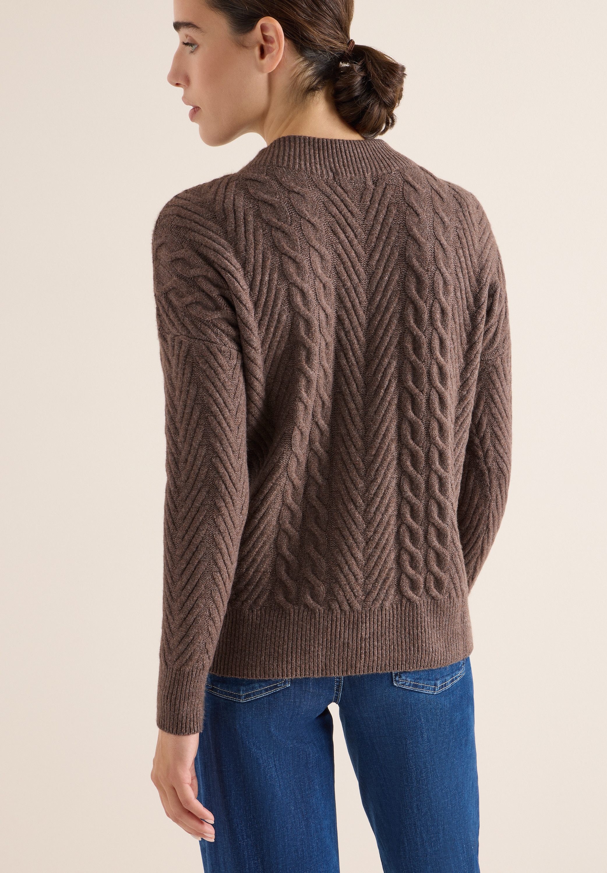 CECIL Strickpullover mit Turtle Neck, Zopfmuster günstig online kaufen
