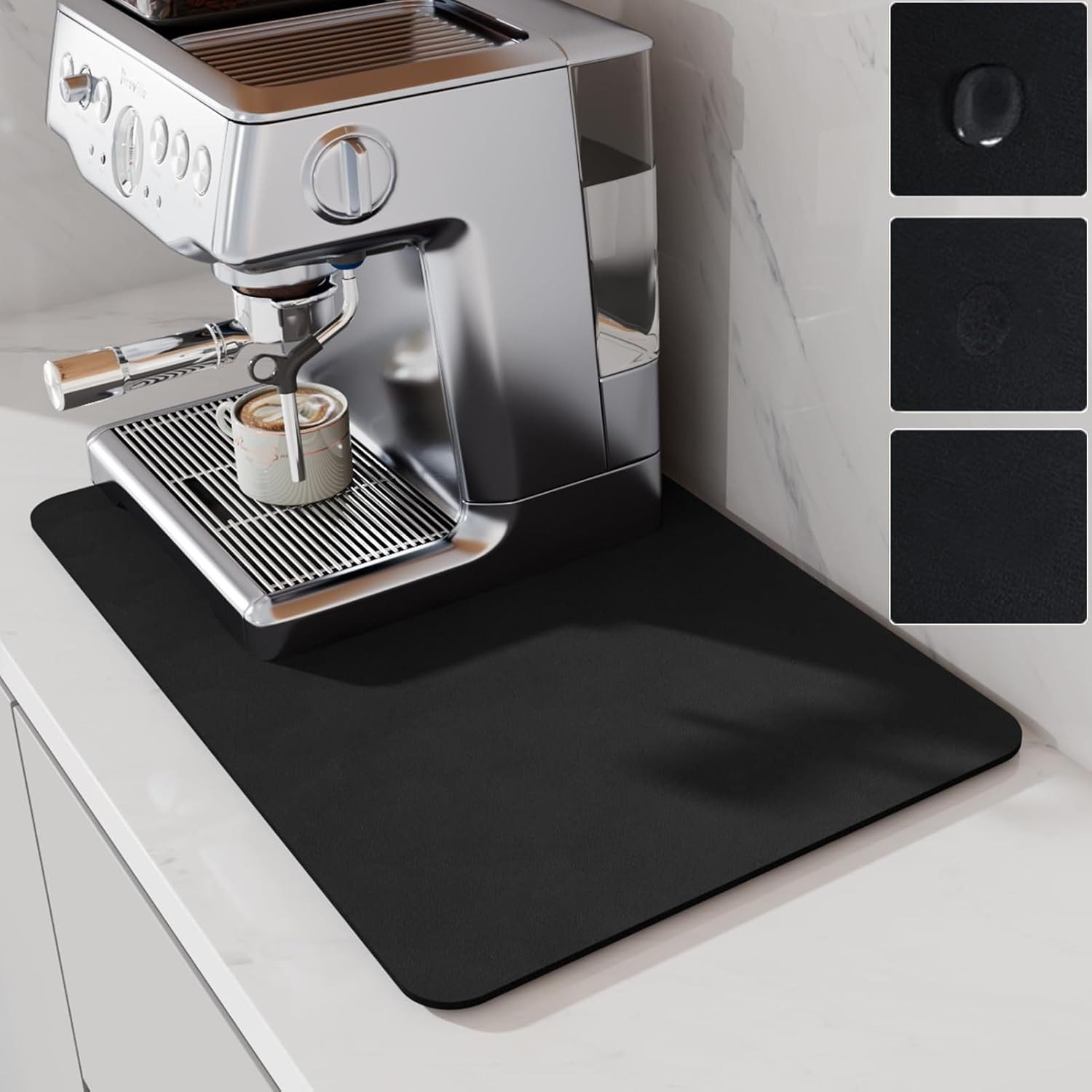 FELIXLEO Abtropfmatte Kaffeematte saugfähig 50x30 cm Küchenmatte Kaffeemaschine