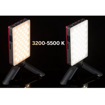 BRESSER Tageslichtlampe Pocket LED 9W Bi-Color Dauerlicht für den mobilen Einsatz und Smartph…