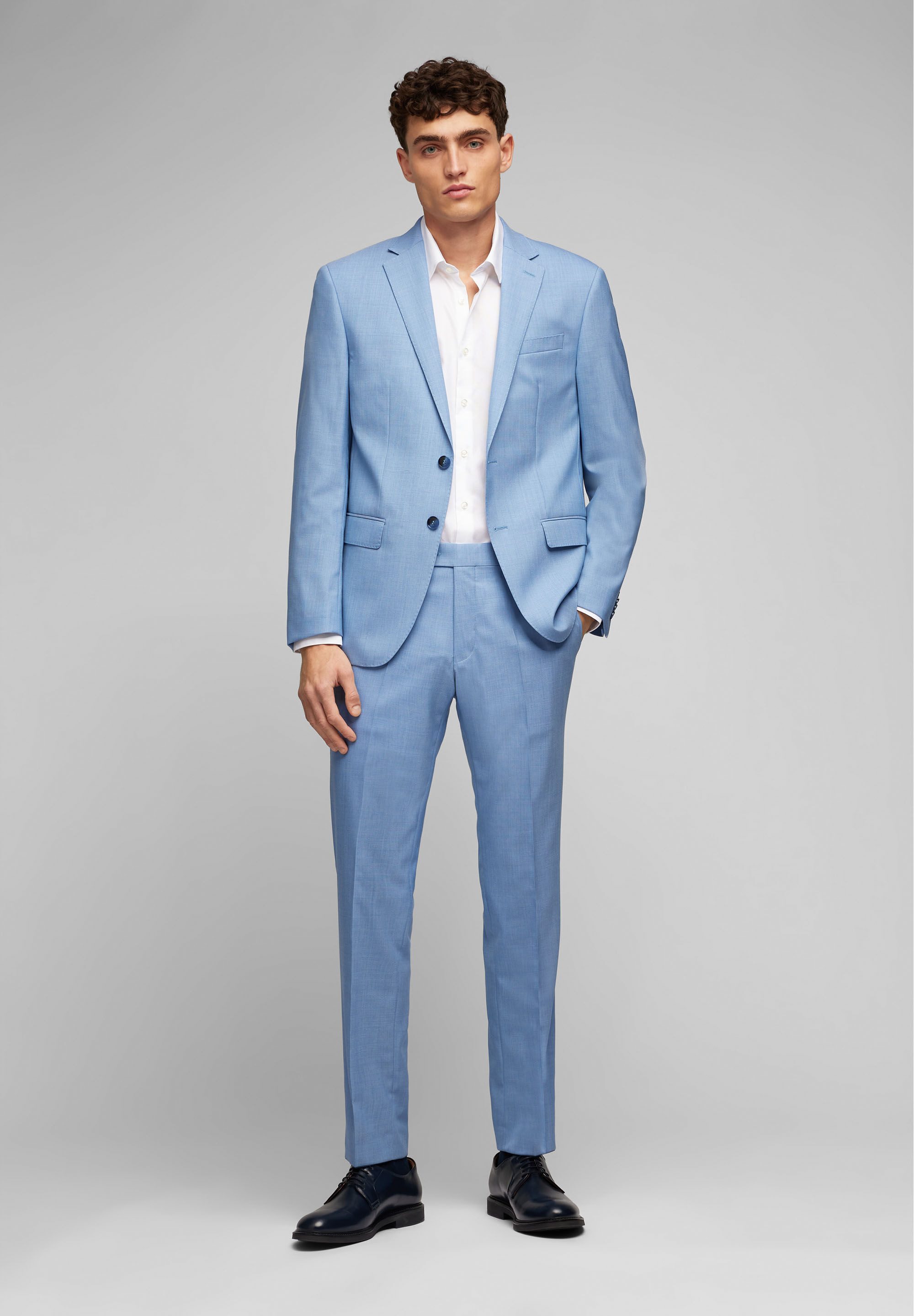 HECHTER PARIS Anzug SUIT MODERN FIT (2-tlg) Aus mikrostrukturiertem, zweifarbigem Stoff