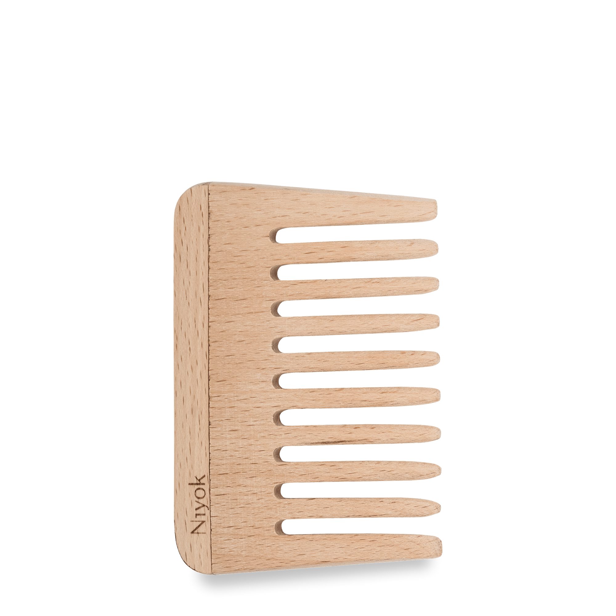 Niyok Haarkamm Niyok Afrokamm, Buchholz, Grober Styling für Locken & Naturlocken, Sanft, Ergonomisch, Grobzinkig