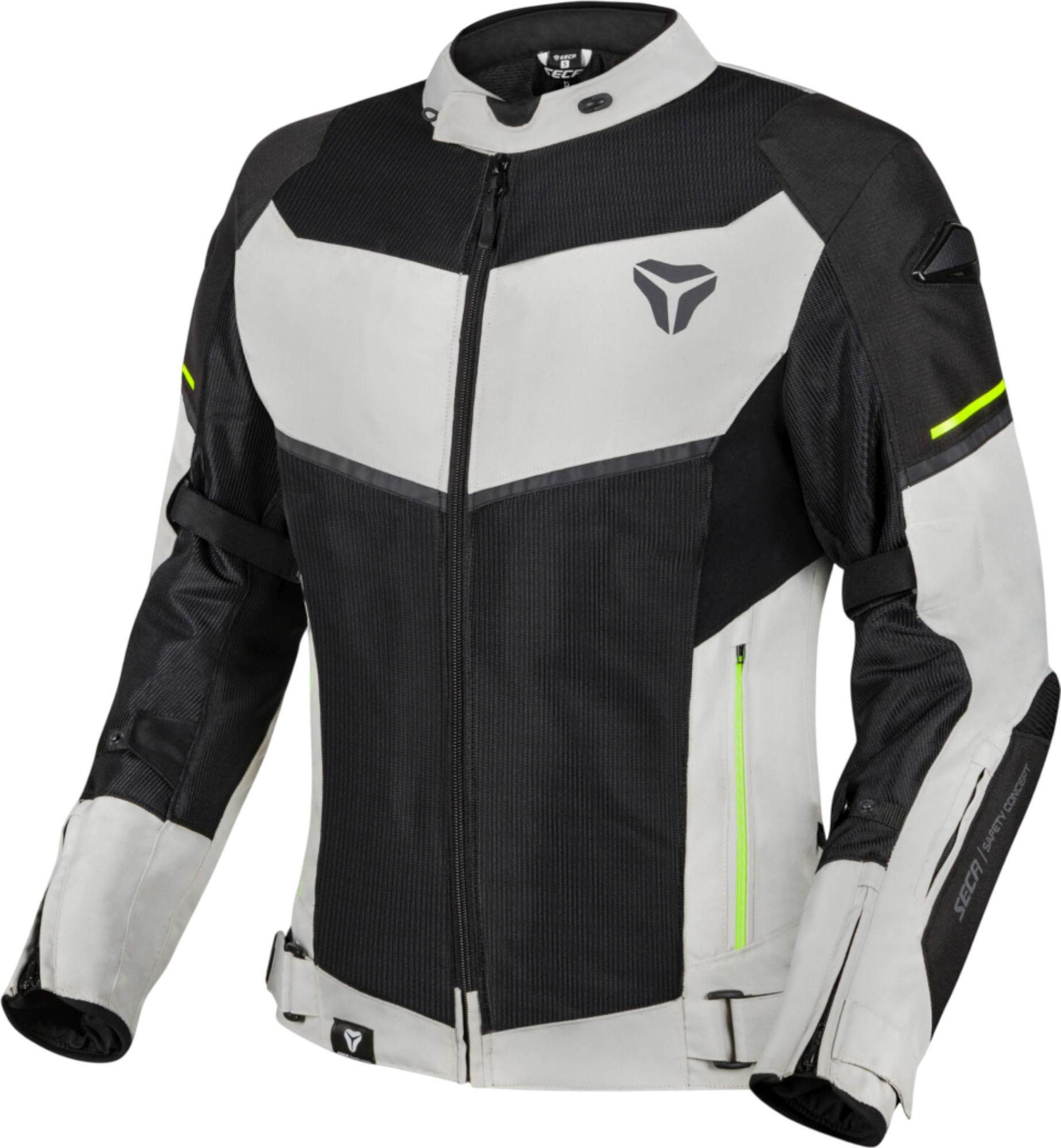 SECA Motorradjacke Seca Stream Evo Mesh Motorrad Textiljacke Rückenprotektor vorbereitet,Verbindungsreißverschluss,Ellenbogenp
