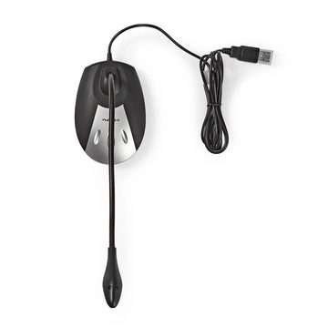 Nedis Mikrofon Flexibles USB Tischmikrofon Microphone Mikrofon für PC Computer Laptop, 360° flexibel
