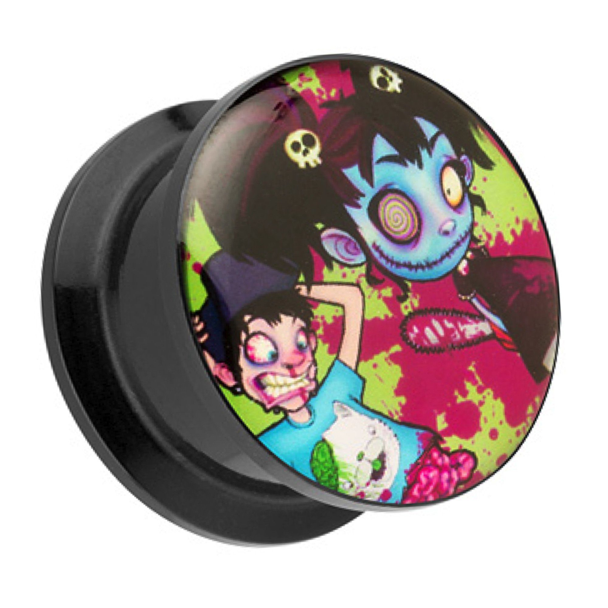 Plug Piercing Schraubverschluß Crazy Zombie Kids Motiv