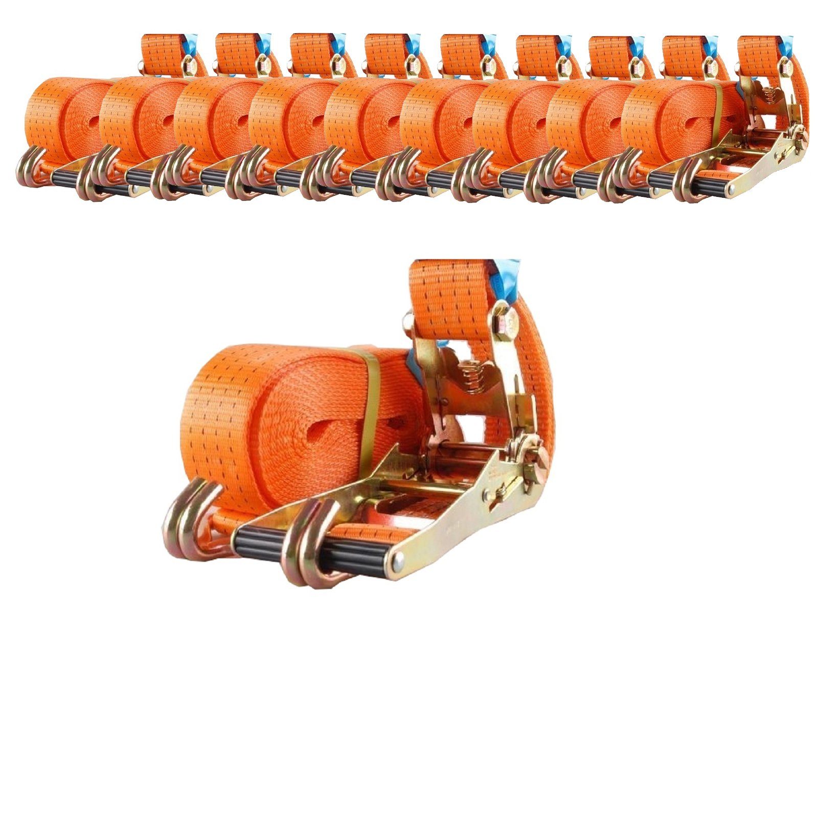 Spanngurt 10x Profi Ratschen Spanngurt Spanngurte Zurrgurt 2-tlg 8m 4t 4to 4000k