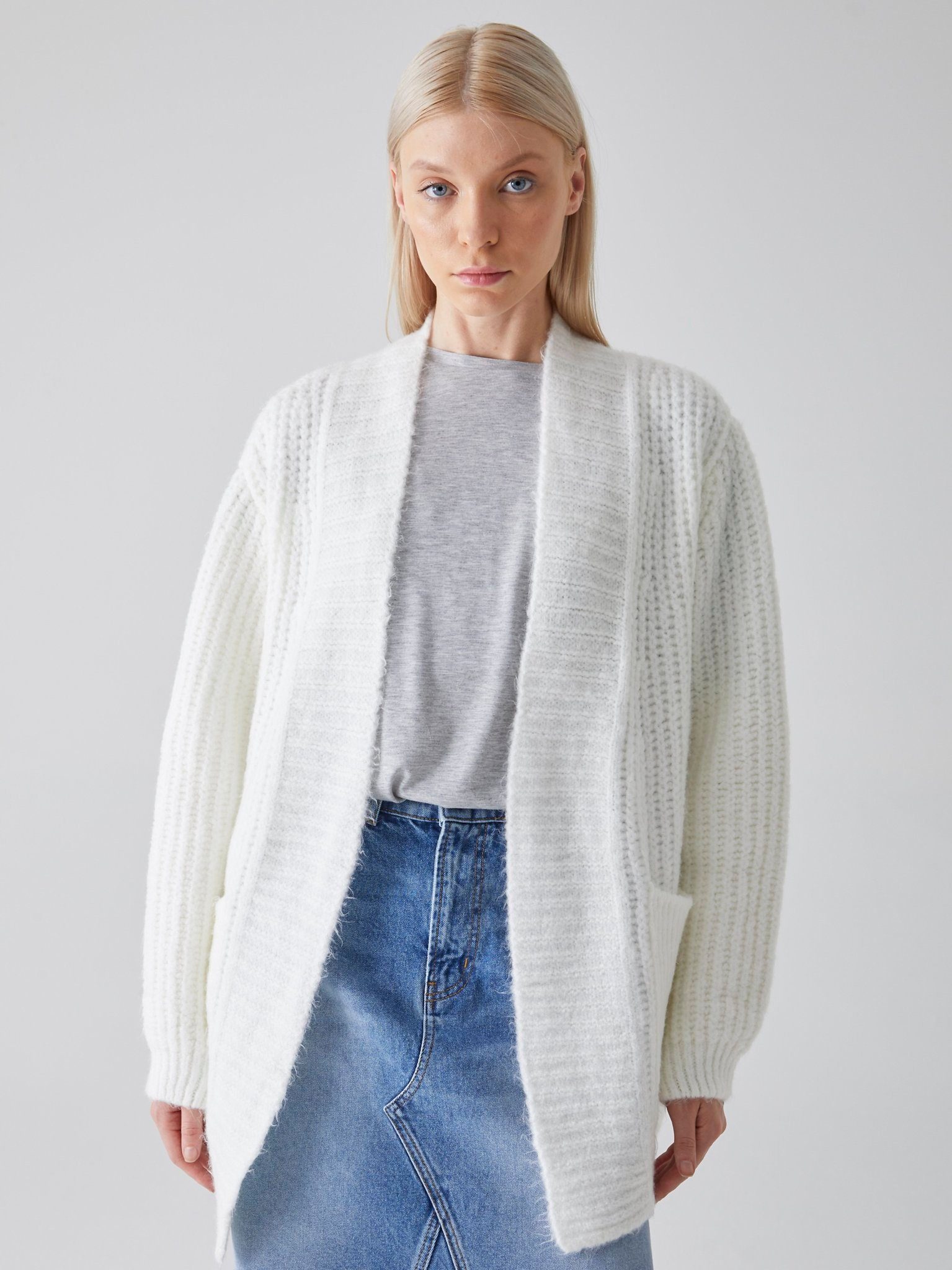 Off LTB White Nohede LTB Cardigan Cardigans