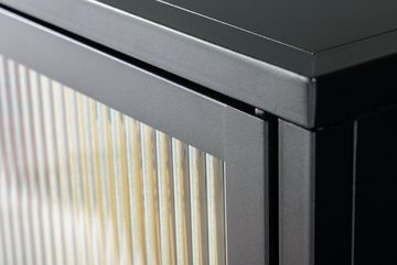 riess-ambiente Vitrine DURA STEEL 150cm schwarz / transparent (Einzelartikel, 1-St) Wohnzimmer · Schrank · Metall · Glas · Industrial Design
