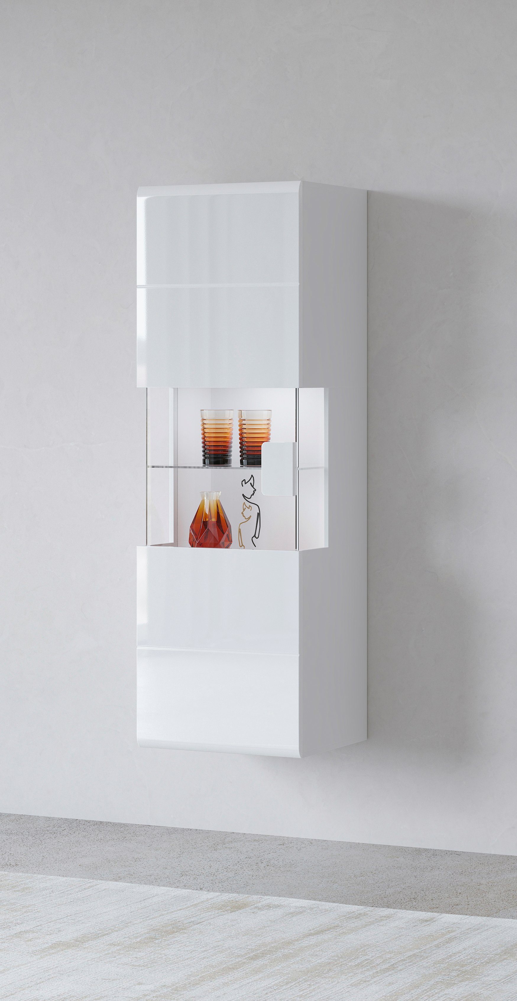 INOSIGN Hängevitrine "Toledo,Höhe 159 cm trendige Glasvitrine mit dekorativ günstig online kaufen
