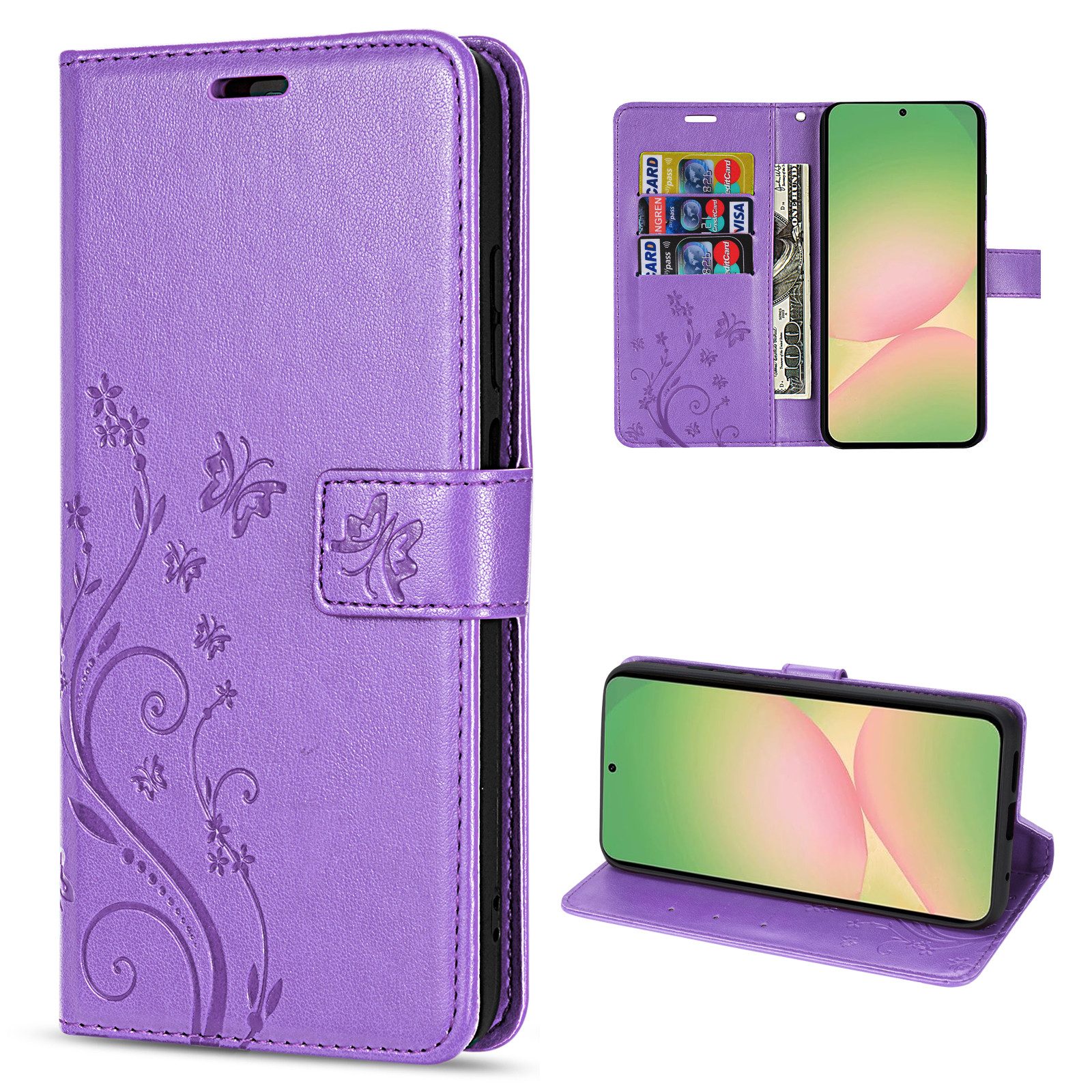 betterfon Handyhülle Handytasche für Samsung Galaxy A56 Handyhülle Klapphülle, Bookstyle-Hülle: Magnetverschluss 3 Kartenfächer & Standfunktion