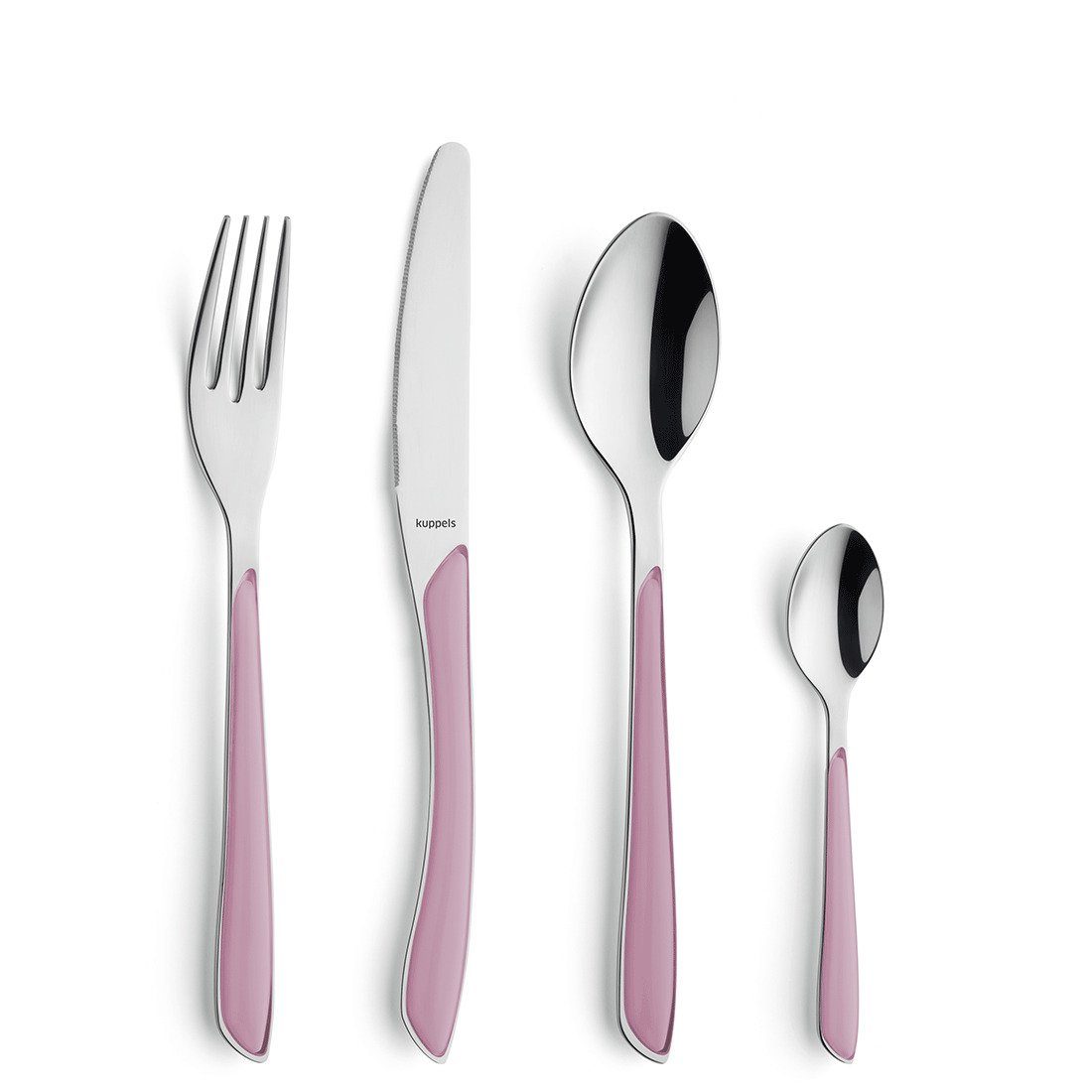 Kuppels Besteck-Set PRISMA (24-tlg), 6 Personen, Edelstahl 18/0, Kunststoff, Griff Kunststoff, altrosa glänzend