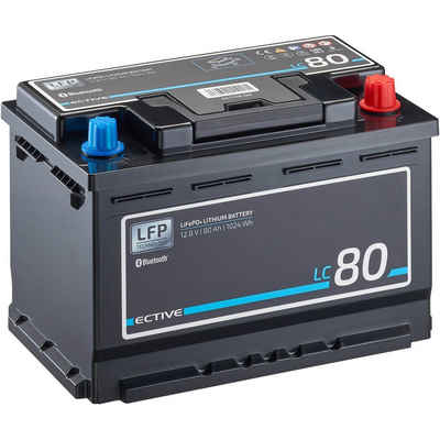 ECTIVE ECTIVE 12V 80Ah LiFePo4 Lithium Akku BMS Wohnmobil LFP BT Batterie, (12 V V)