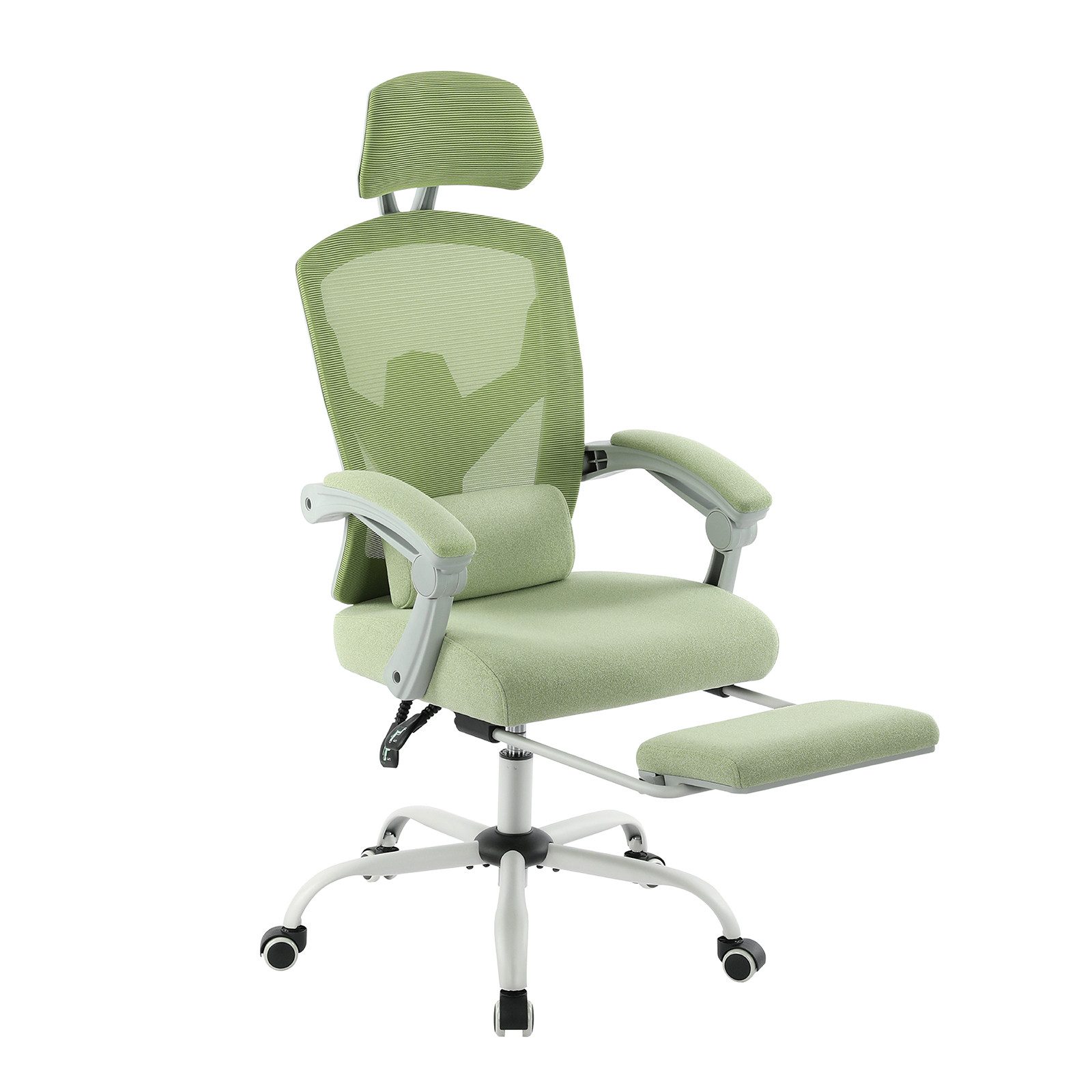 ANYSUN Gaming-Stuhl Bürostuhl ergonomischer Stuhl Atmungsaktiver Netzbezug mit Fußstütze, Schreibtischstuhl mit Lendenwirbelstütze und höhenverstellbar