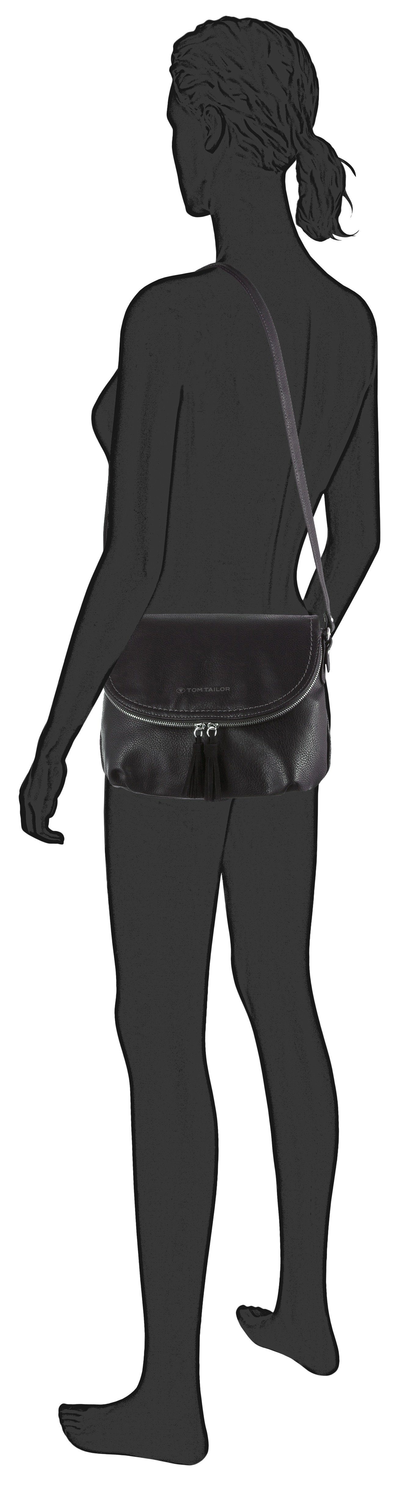 TOM TAILOR Umhängetasche LARY, Crossbody Bag mit modischen Quasten am Zipper