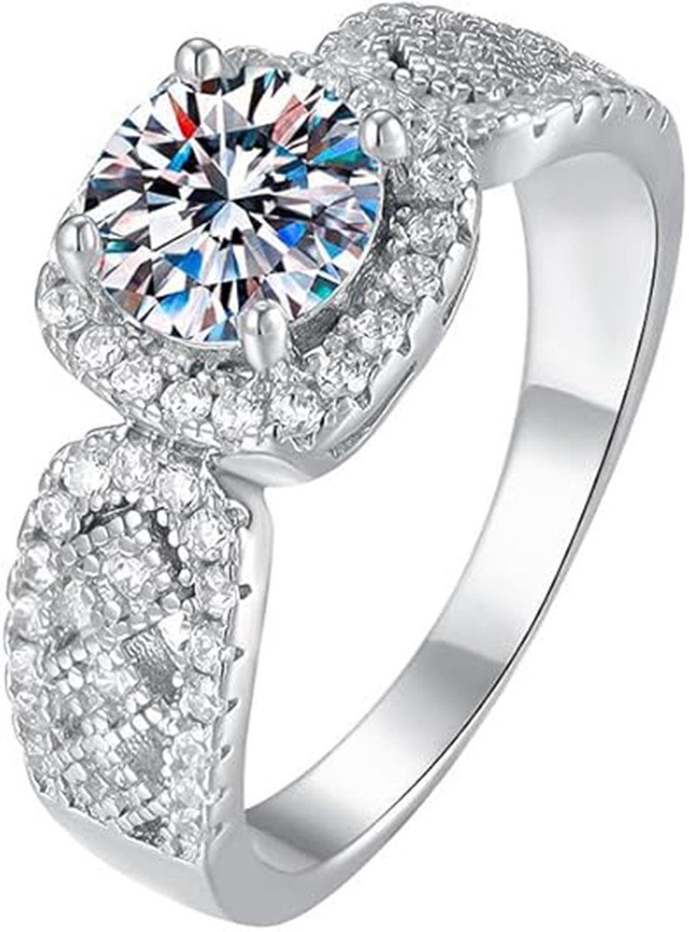 Jumpeak Diamantring Trauring,Verlobungsring,ring damen gold,Ringe für Männer und Frauen, Valentinstagsgeschenk,Jubiläumsgeschenk,Ein Geschenk fürmeine Geliebte