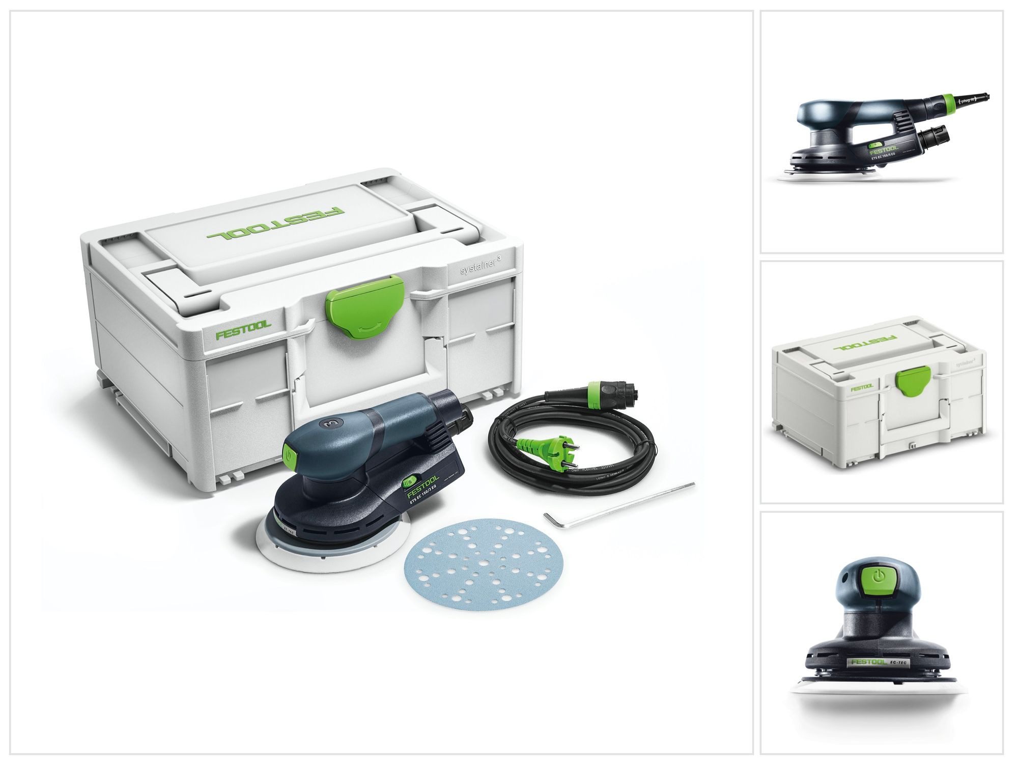 FESTOOL Exzenterschleifer ETS EC150/3 EQ-Plus Exzenterschleifer 400 W 150 mm Brushless + systai