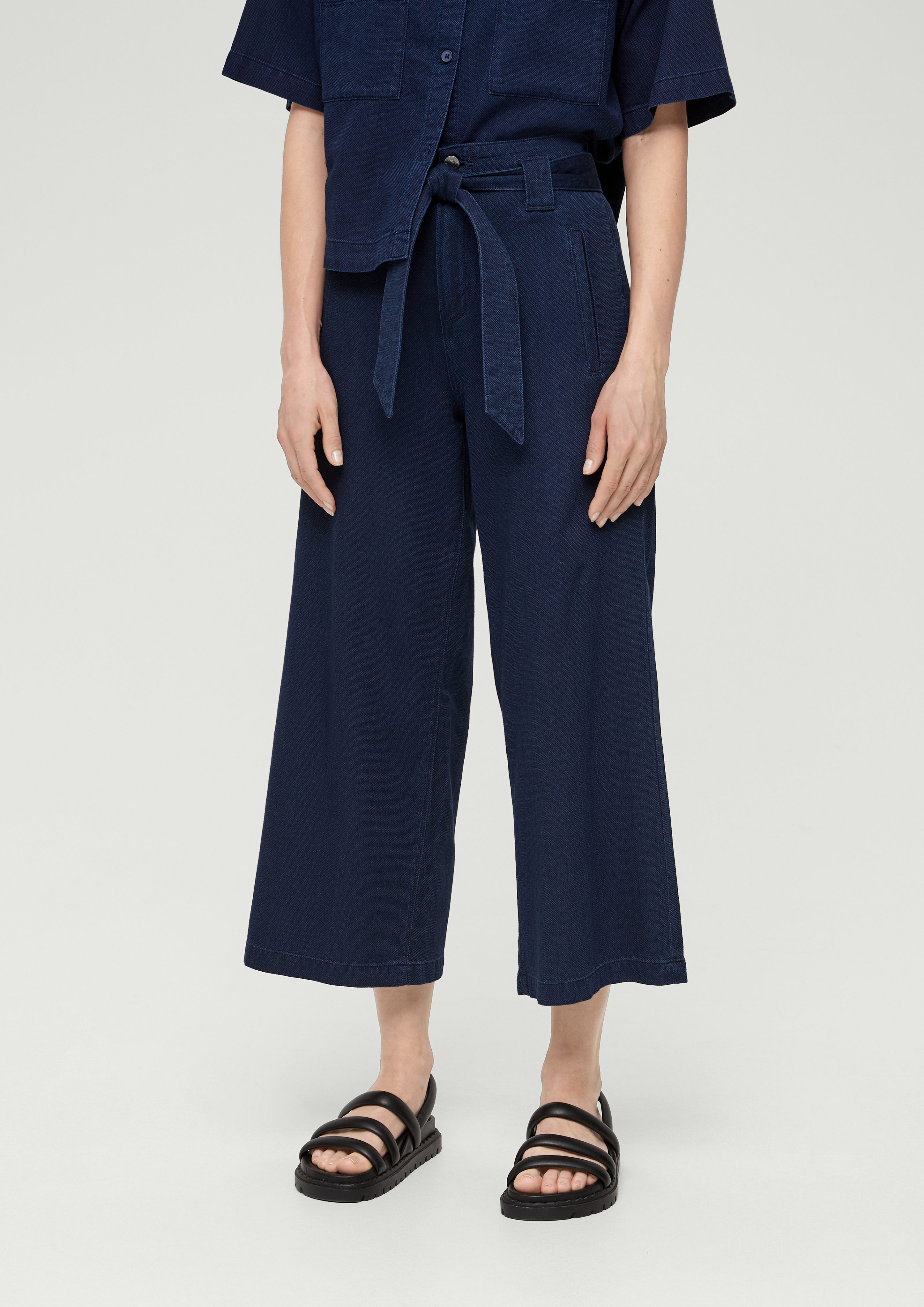 Jeans-Culotte Leg Rise Suri Wide / Regular Fit High s.Oliver / 7/8-Jeans /