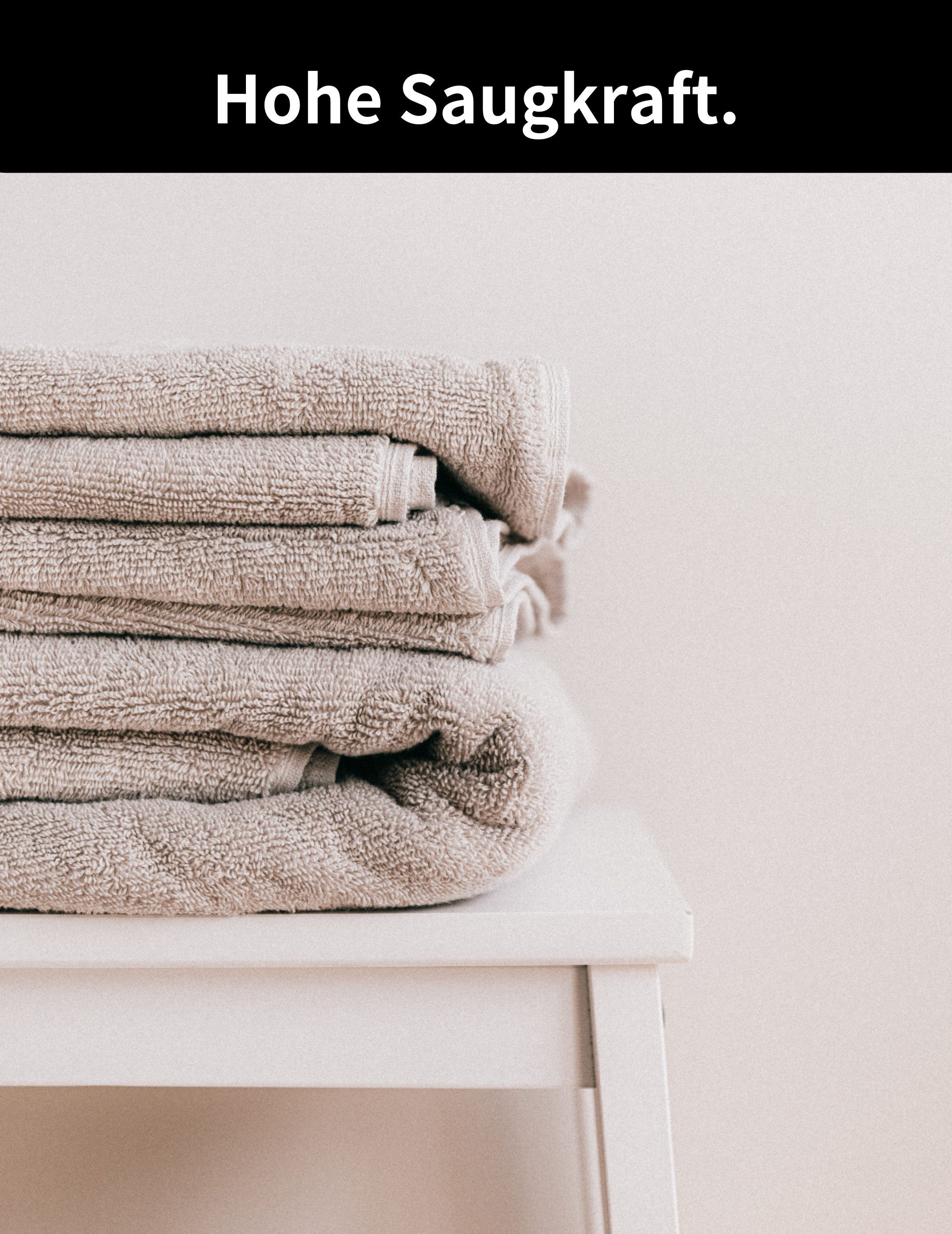 Hometex Premium Textiles Handtuch in Premium Qualität 500 g/m², Feinster Frottier-Stoff 100% Baumwolle, 1x Badetuch, weich, saugfähig, extra schwer & flauschig – Bild 5 von 5