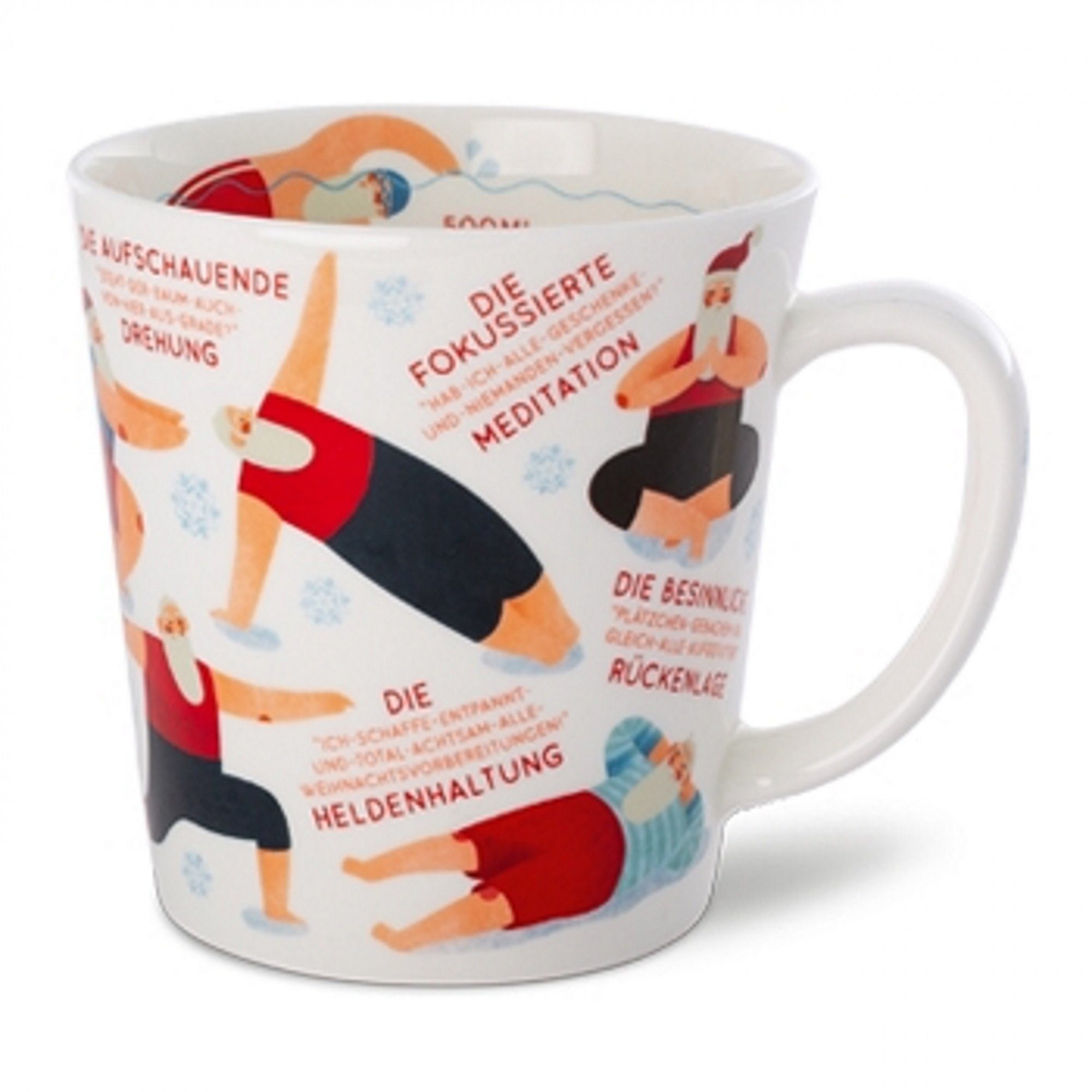 tee maass Tasse Becher - Weihnachtsyoga, Fine Bone China Porzellan