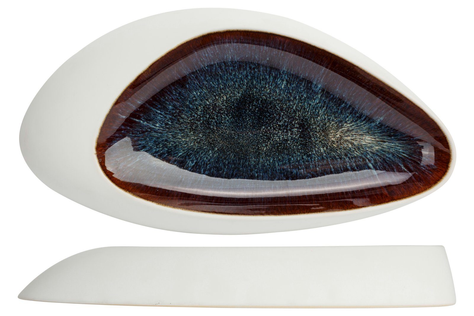 Cosy & Trendy Servierschale Mauna Servierschale 36cm, Steinzeug, (Schüsseln & Schalen), MAUNA SERVIERSCHALE 36X18,8XH5CM