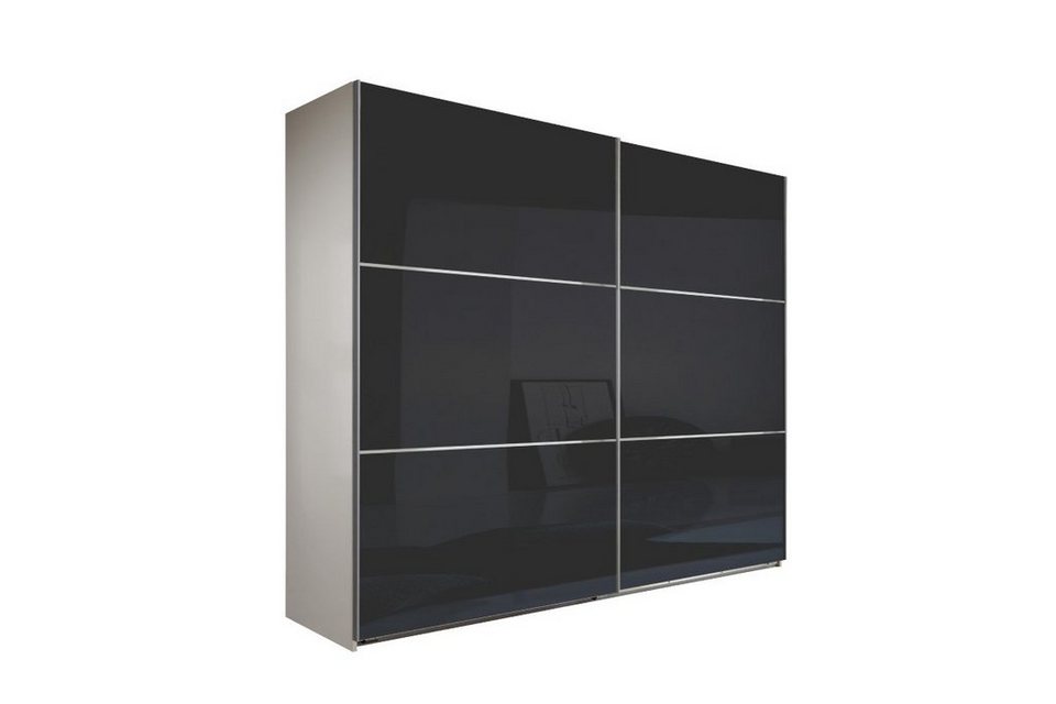 Stylefy Schwebetürenschrank Eclipse VII Grau Weiß (Kleiderschrank,  Mehrzweckschrank) mit 2 Schibetüren, aus Holzwerkstoff, Modern Design, viel  Stauraum, Metall, Hochglanzfronten, variabel stellbar