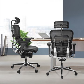 hjh OFFICE Drehstuhl Luxus Chefsessel ERGOHUMAN BASE ONE Leder (1 St), Bürostuhl ergonomisch