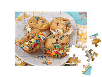 puzzleYOU Puzzle Cookie-Eiscreme-Sandwich, 48 Puzzleteile, puzzleYOU-Kollektionen Essen und Trinken