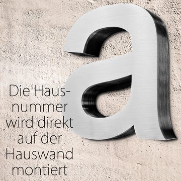 V2Aox Hausnummer Edelstahl Hausnummer Buchstabe a Hausnummernschild Schild 3D