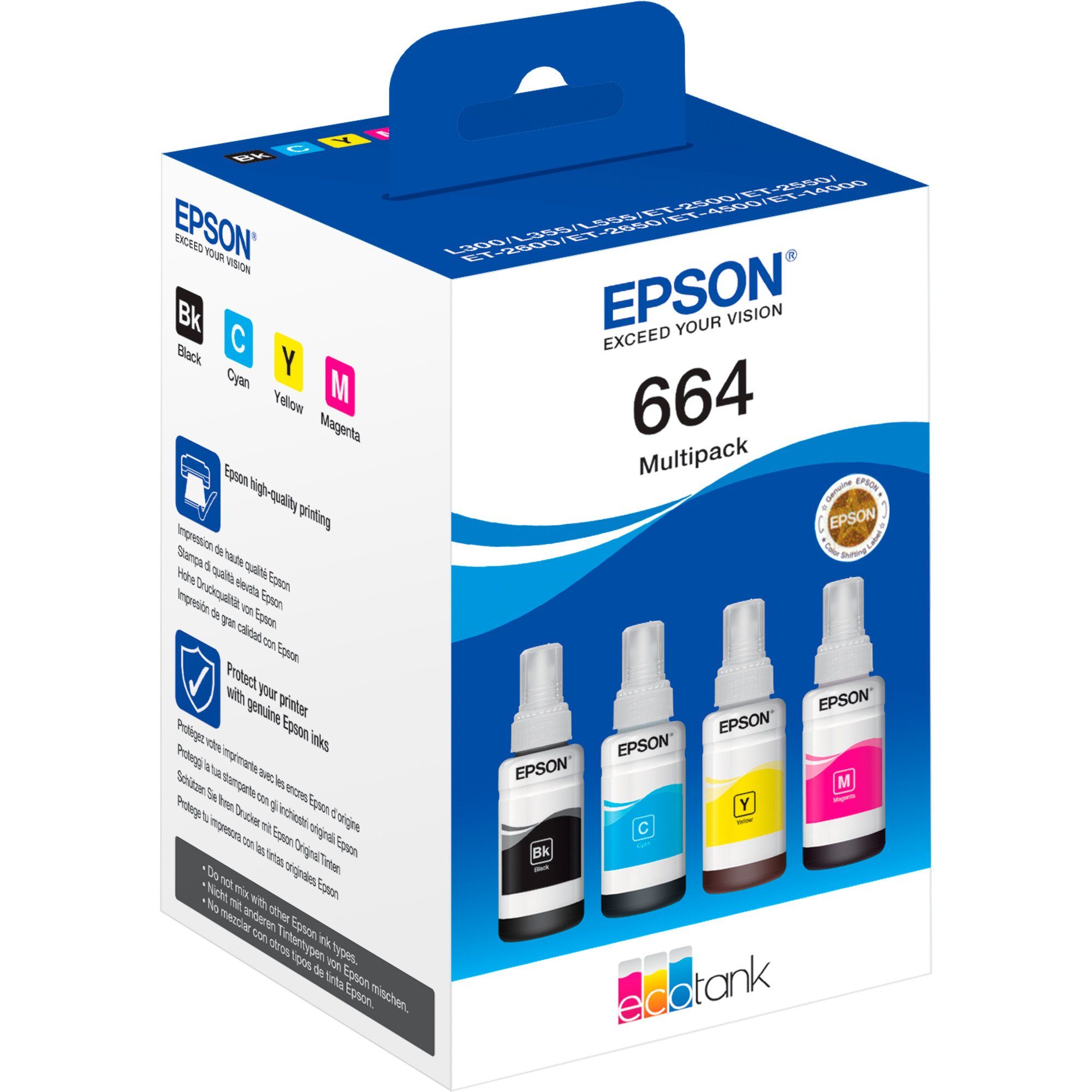 Epson Epson Multipack 664 (C13T66464A), Tinte Tintenpatrone, Druckfarbe:  Schwarz, Gelb, Cyan, Magenta