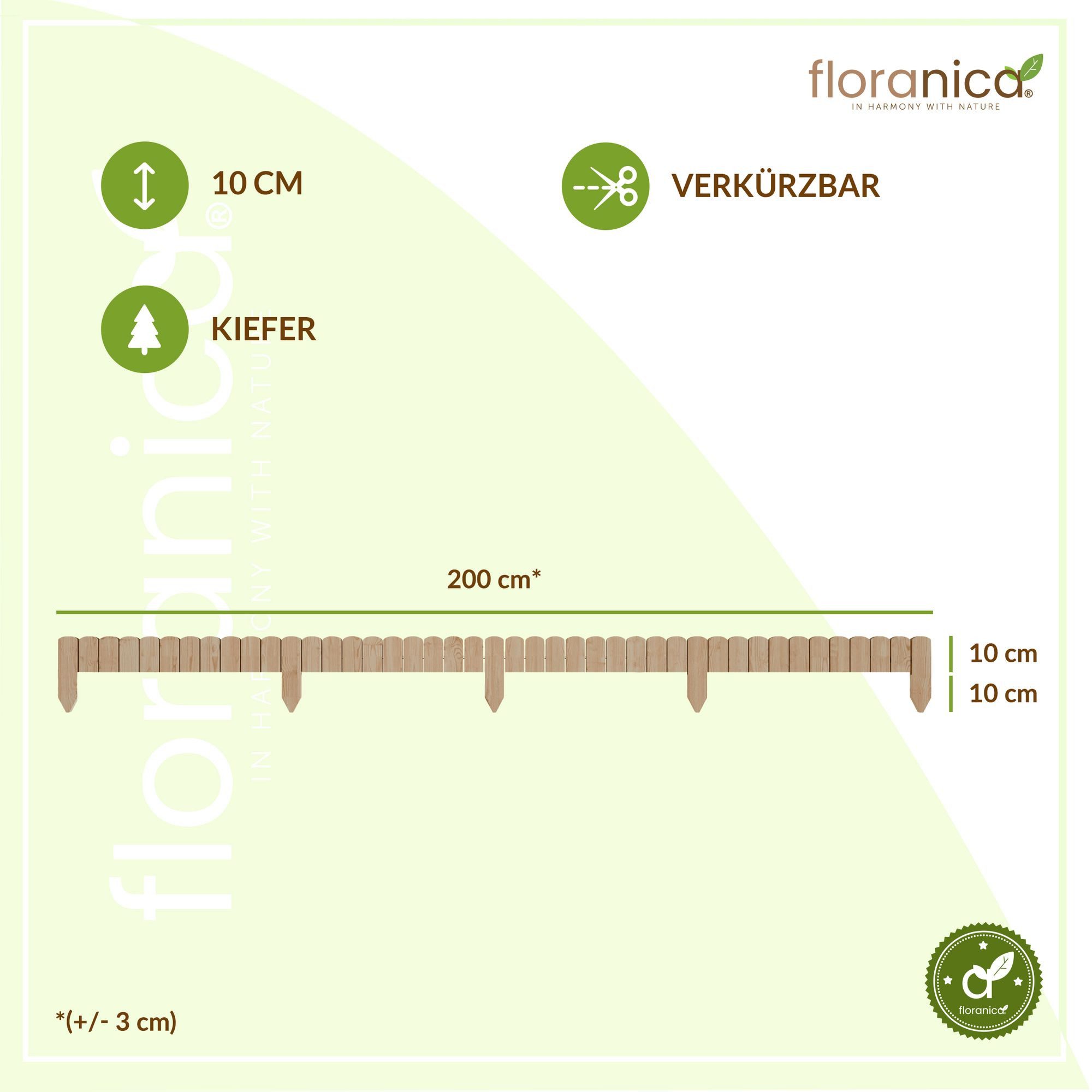 Floranica Beetbegrenzung Rollborder Flexibler Holzzaun aus günstig online kaufen