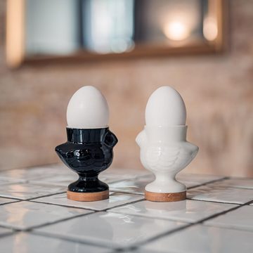 Flanacom Eierbecher Set aus Porzellan lustige Eierbecher Vögel, (2-tlg), Porzellan Geschenk zum Einzug