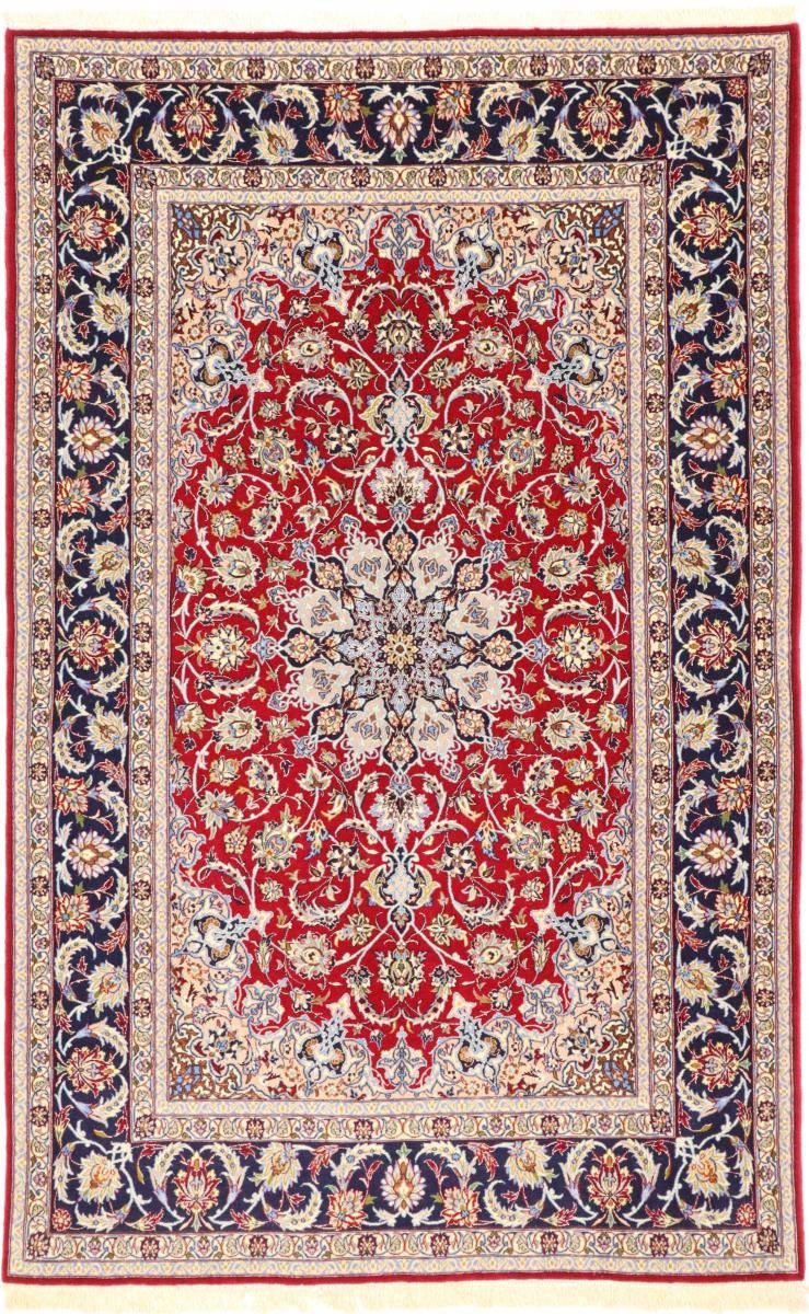 Orientteppich Isfahan Seidenkette 149x234 Handgeknüpfter Orientteppich, Nain Trading, rechteckig, Höhe: 6 mm