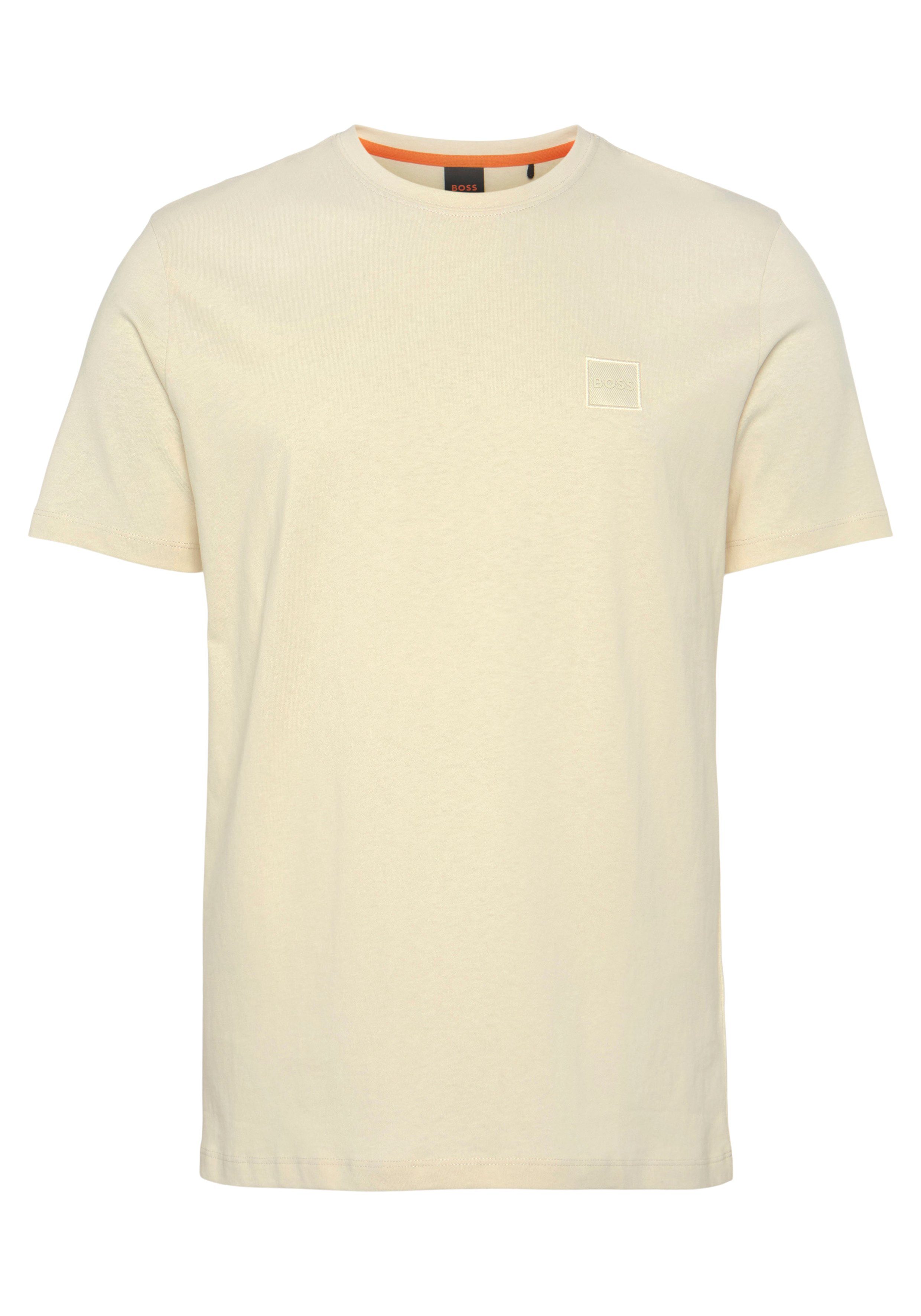 T-Shirt Light BOSS auf Beige der Brust mit BOSS-Stickerei ORANGE