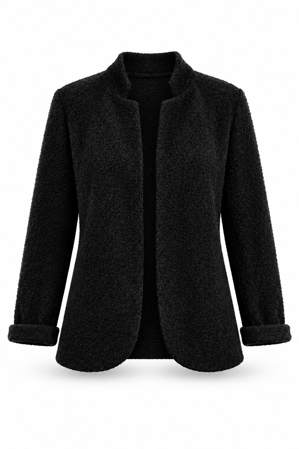 ITALY VIBES Jackenblazer - Modischer Strickblazer mit Stehkragen und offener Front für Damen ONE SIZE - passend für Größen S bis L