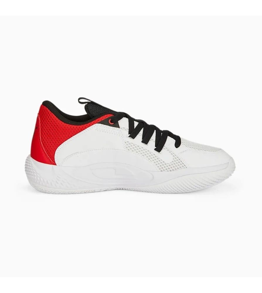 PUMA Hallen-Indoorschuhe Court Rider Chaos weiss/rot/schwarz Herren Handballschuh