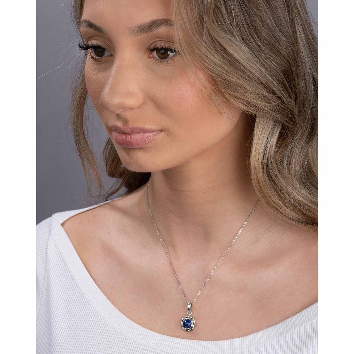 Materia Kettenanhänger Lapislazuli Edelstein Anhänger Sonne blau KA-59, 925 günstig online kaufen