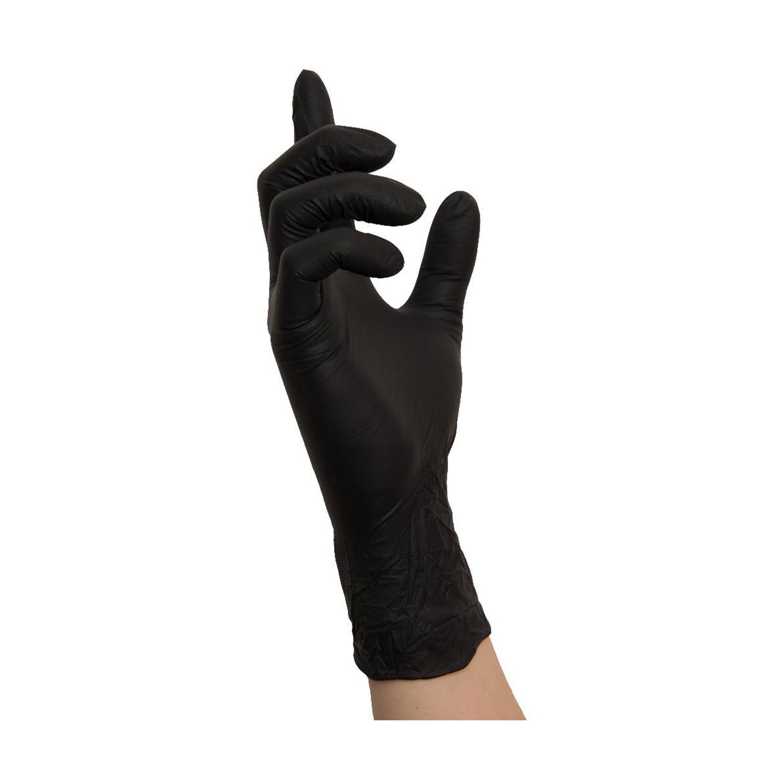 Nitras Medical Nitril-Handschuhe NITRAS - Black Einmalhandschuhe 100 10x Wave 8320 (Spar-Set) Stück puderfrei