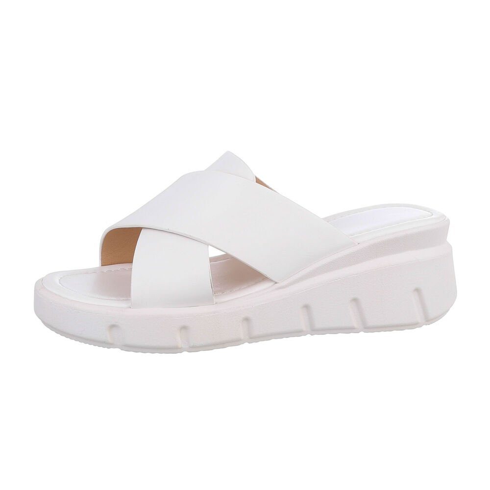 Ital-Design Damen Mules Freizeit Plateausandaletten (85698041) Keilabsatz/W günstig online kaufen