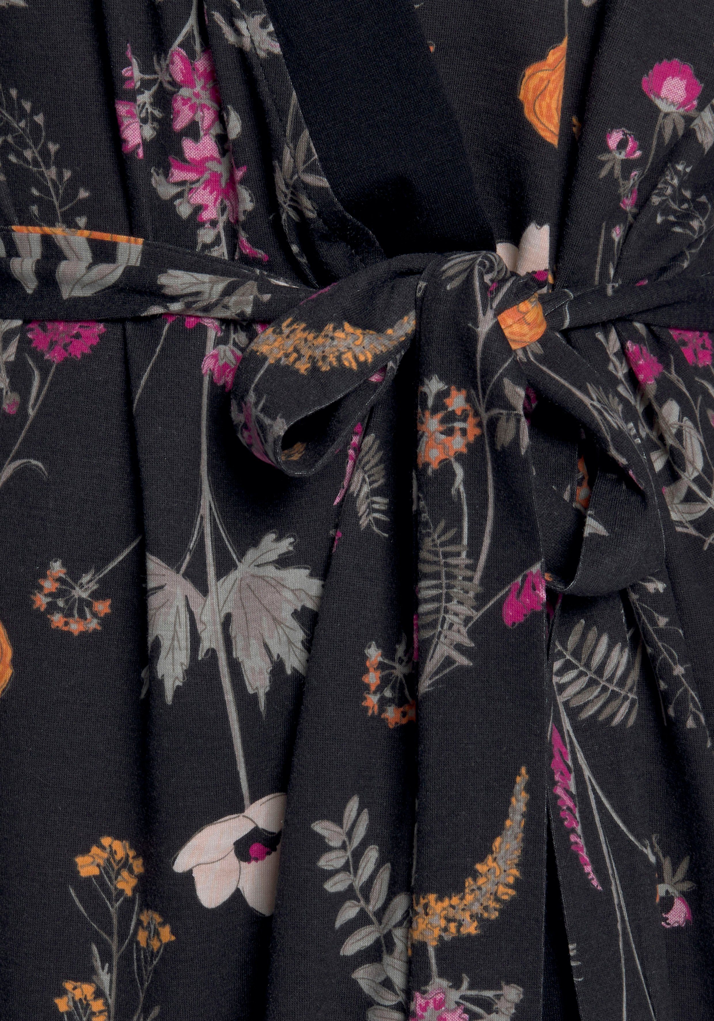 Wäsche/Bademode Loungewear Kimono, LASCANA, mit Wildblumen Muster