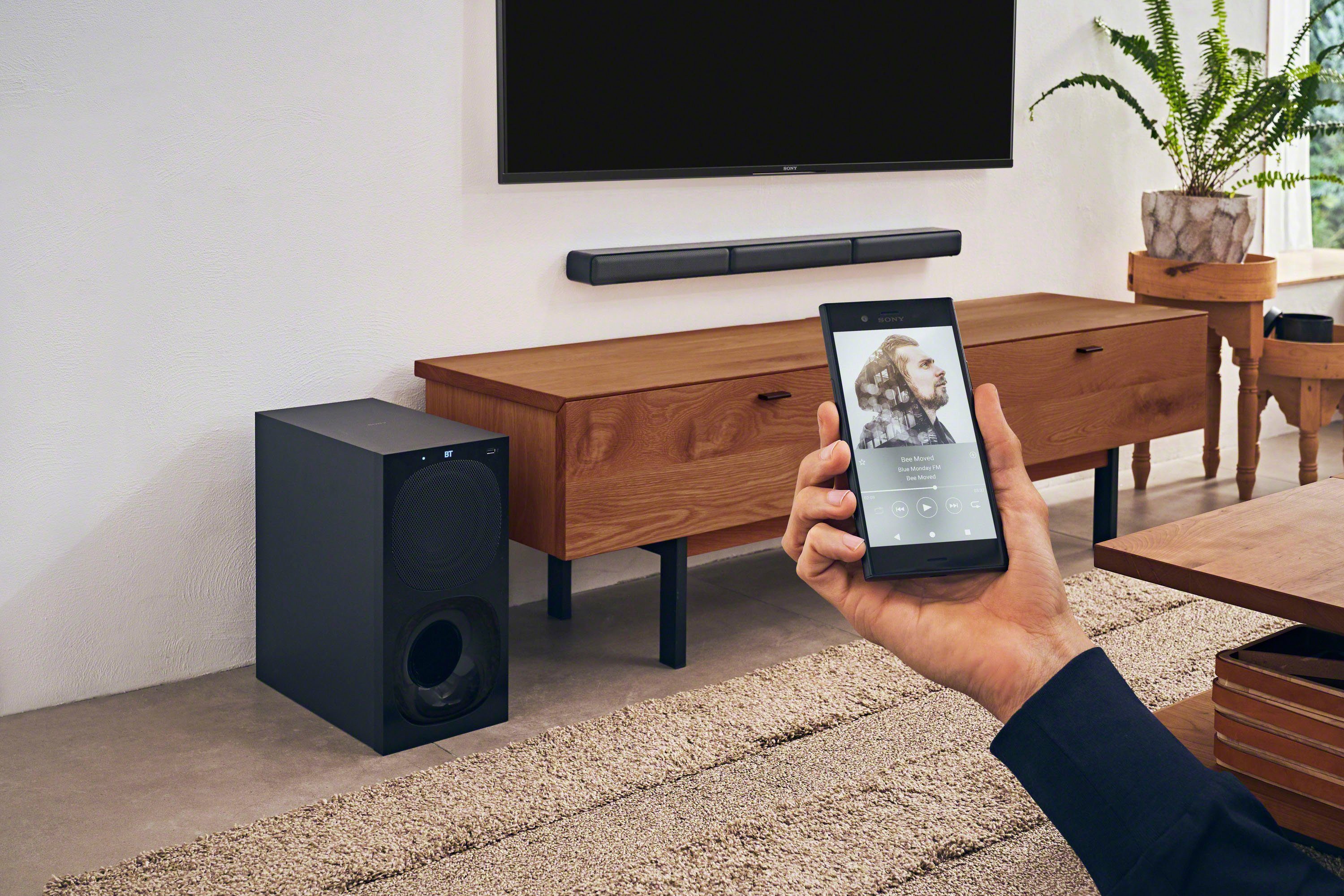 Sony HT-S40R Subwoofer, Rear-Lautsprechern) (Bluetooth, W, Soundbar inkl. 600 Kanal- 5.1 kabelgebundenem kabellosen