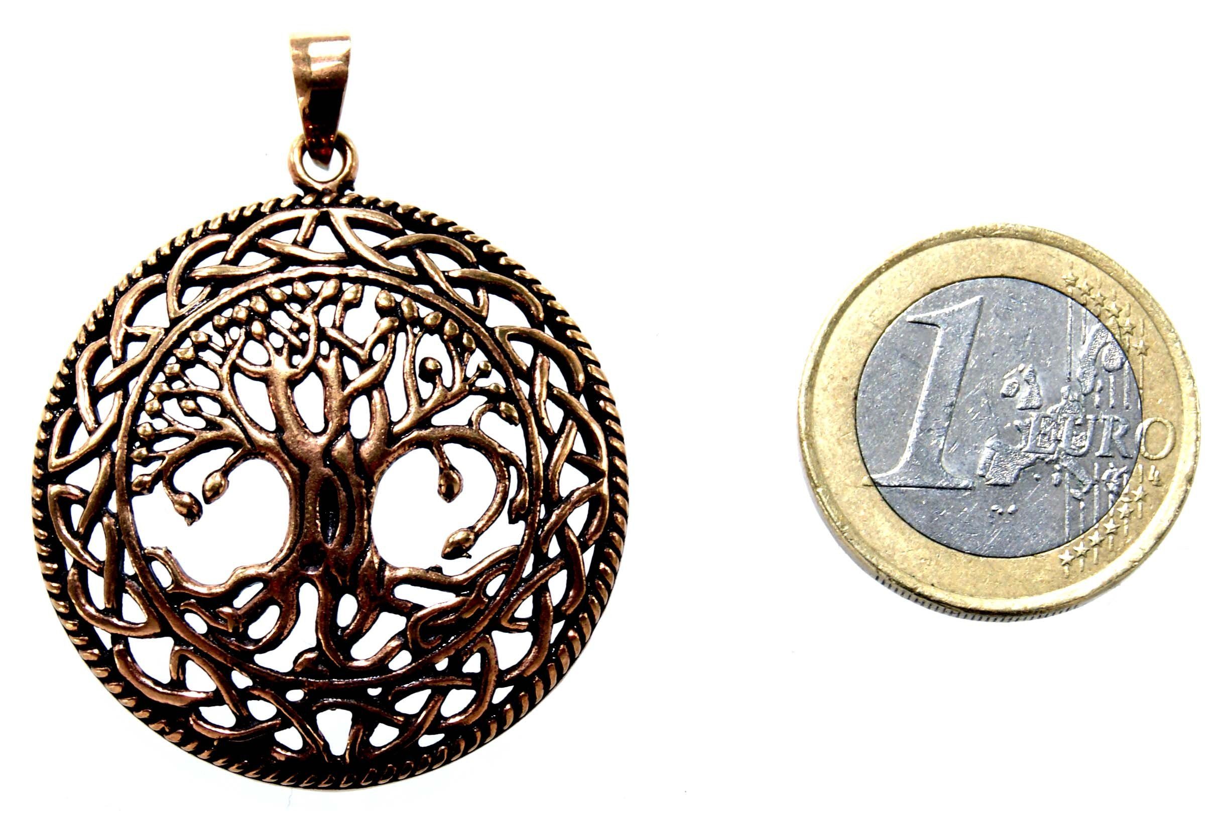 Weltesche Anhänger Kettenanhänger Lebensbaum Weltenbaum Kiss Wikinger Yggdrasil Bronze Leather of großer