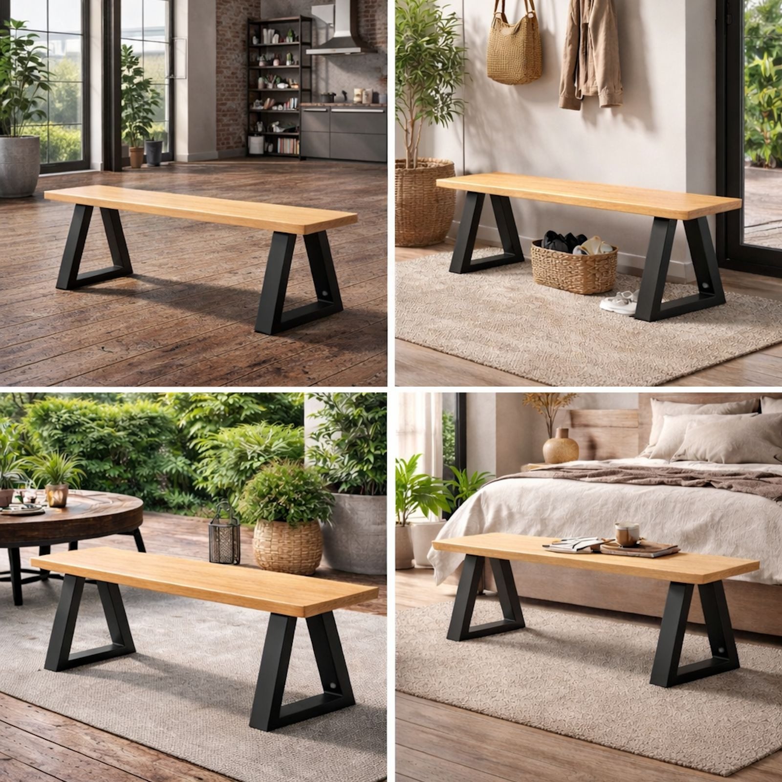 SO-TECH® Tischgestell Bankuntergestell V-FRAME schwarz (1-St), Bankgestell 400 x 320 mm, 1 Stück