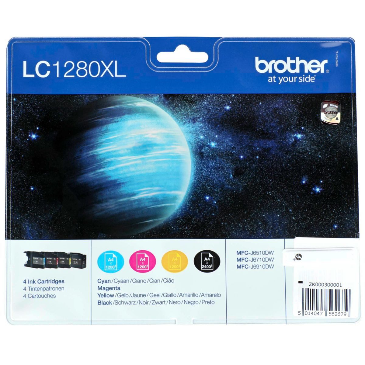 Brother LC-1280 XL Value-Pack BK/C/M/Y Tintenpatrone