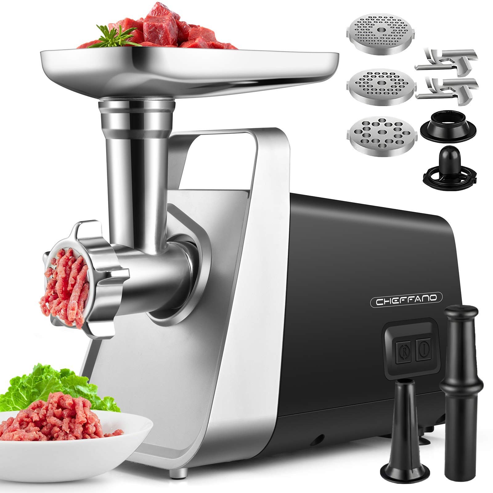 CHEFFANO Fleischwolf Elektrischer Fleischwolf mit Wurstfüller, 350 W