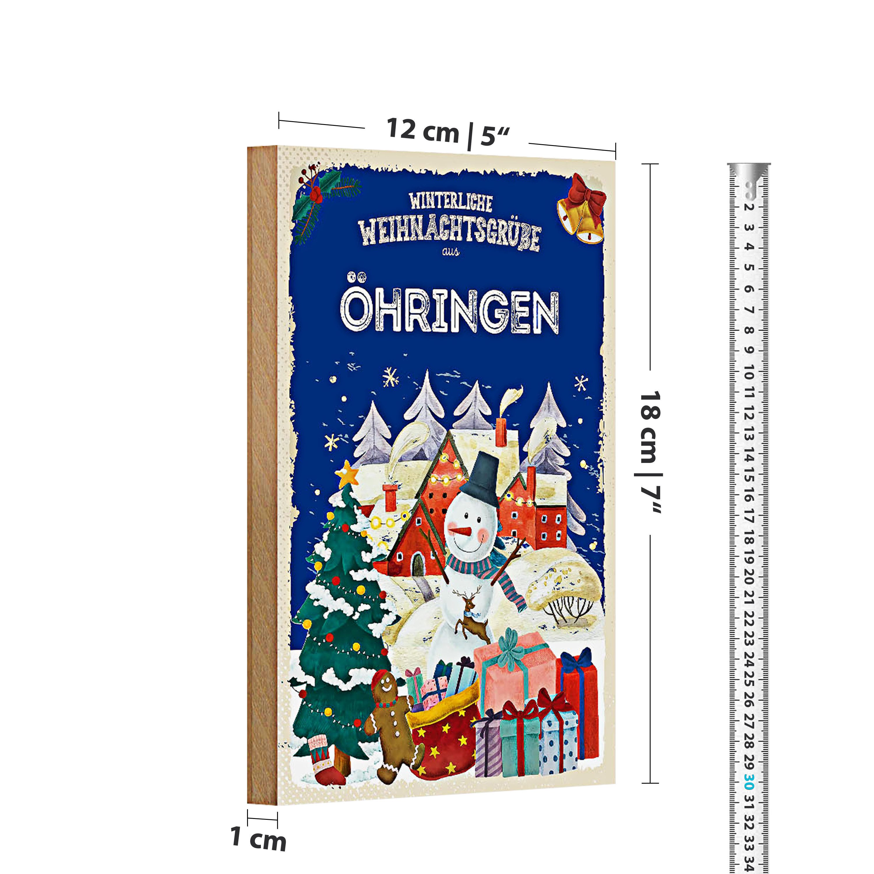 Roomando Holzbild Weihnachtsgrüße ÖHRINGEN 12x18cm